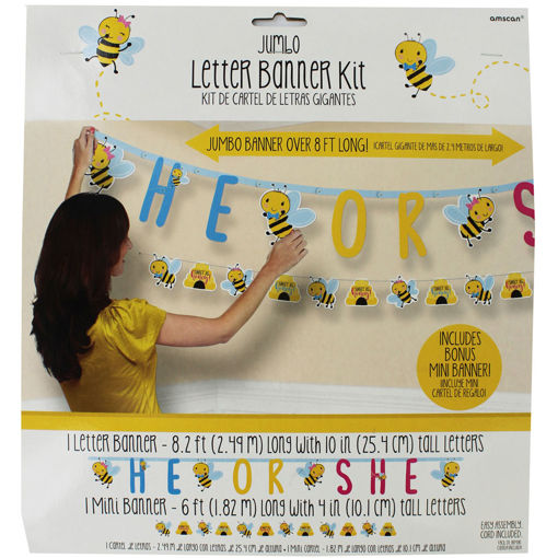 Picture of WHAT WILL IT BEE JUMBO LETTER BANNER